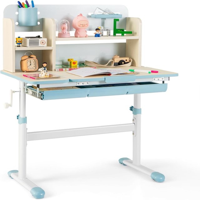 Kids Study Desk Height Adjustable Children School Desk with Storage