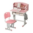 thumbnail image 1 of Kids Study Table and Chair Set, Height Adjustable Ergonomic Desk and Chair Set for Kids 3-12, Student Desk and Chair Set with Storage Drawer, Book Stand & Partition Design, Pink 28"x20", 1 of 8