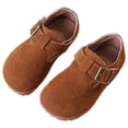thumbnail image 1 of Kids' Suede Buckle Shoes, Girls' T-Strap Casual Shoes, Comfortable Flat Fashion Shoes Soft Flat for Toddlers 1-6T, 1 of 5