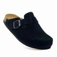 thumbnail image 1 of Kids Suede Clogs Boys Girls Leather Mules Cork Footbed Sandals with Arch Support Slip-on Slippers Indoor Outdoor Cute Sandals Classic Adjustable Buckle, 1 of 7