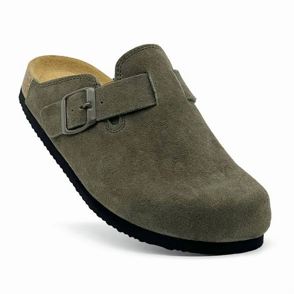 Kids Suede Clogs Boys Girls Sandals Cork Footbed Toddler Slip-on Slippers Indoor Outdoor Cute Sandals Classic Adjustable Buckle