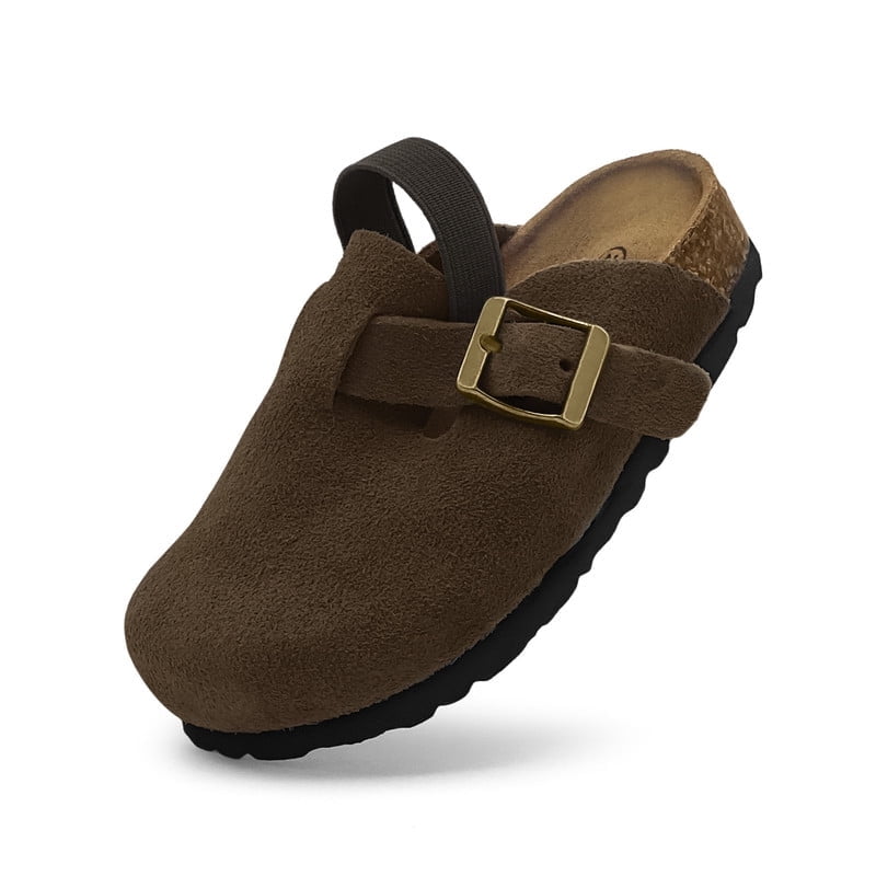 Kids Suede Clogs Toddler Clogs Boys Girls Cork Footbed Sandals Indoor ...
