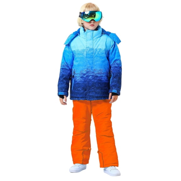 Kids Suit Girls Snow Suits Two-piece set Heated Snow Suit Waterproof Windproof Winter Snow Suits Kids Snow Pants Size 8-10 Years