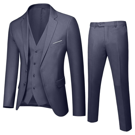 Kids Suit Kids Teen Boys Solid Long Sleeve Jacket Pants Vest 3Pc Suit Modern Fit Formalwear Dark Gray 18 Years-19 Years