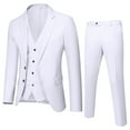 thumbnail image 1 of Kids Suit Kids Teen Boys Solid Long Sleeve Jacket Pants Vest 3Pc Suit Modern Fit Formalwear White 13 Years-14 Years, 1 of 2