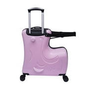 N-A AO Wei La OW Kids Ride-On Suitcase Carry-On Tollder Luggage with Wheels Suitcase to Kids Aged 1-6 Years Old (Blue, 20 inch) Nice