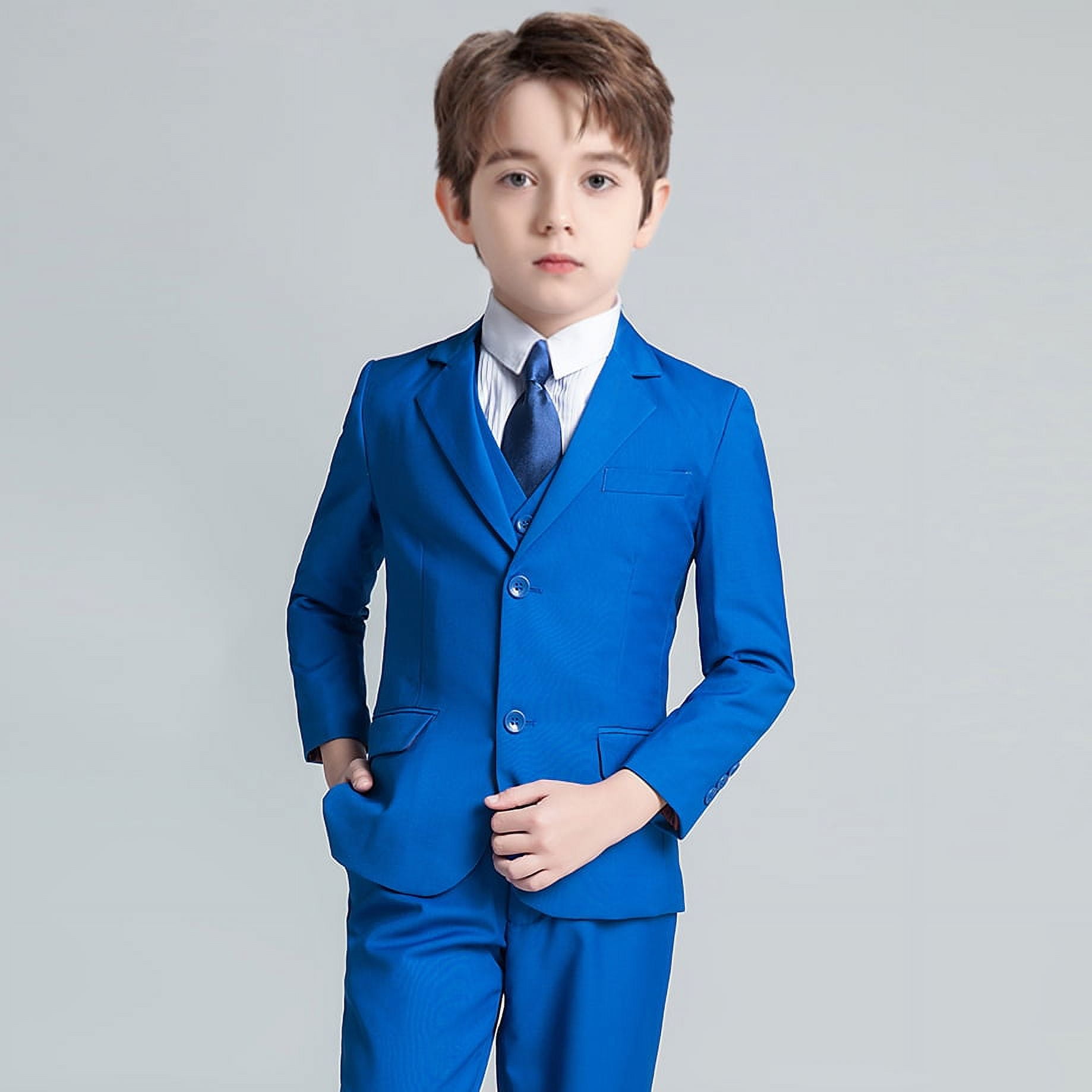 Kids Suits for Boys Dressy Outfit Set Boys' Suits Boys Dress Clothes  Christmas Outfit Blue Suit Size 8