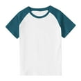 thumbnail image 1 of Kids Summer Clothes Cotton Tops Short Sleeve Raglan Tees Crewneck Basic Tshirts for Boys Girls Loose Fit (13 Years, Blue), 1 of 7