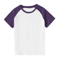 thumbnail image 1 of Kids Summer Clothes Cotton Tops Short Sleeve Raglan Tees Crewneck Basic Tshirts for Boys Girls Loose Fit (3 Years, Purple), 1 of 7