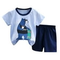 thumbnail image 1 of Kids Summer Clothes Crew Neck Short Sleeve Cartoon T-Shirt and Shorts Set Toddler Boy Clothes 6-7 Years Boys Clothes, 1 of 3