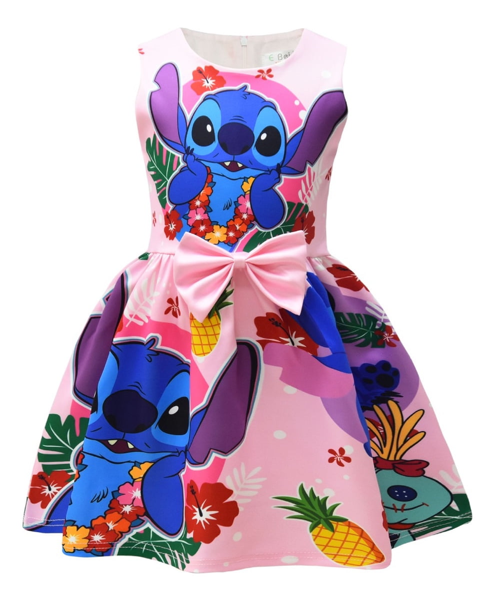 Kids Summer Dress Lilo & Stitch Cartoon Animated - Casual Sleeveless ...