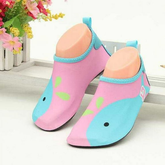 Kids Summer Non-Slip Lightweight Swim Water Shoes, Aqua Socks, Pool ; Beach Walking Shoes for Toddlers, Kids, Boys and Girls, Blue Whale, Little Kid 9.5/10