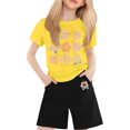 thumbnail image 1 of Kids Summer Outfits Fashion Short Sleeve T-Shirt Tops and Shorts Girl 2 Piece Outfits Girls 3-4 Years Outfits Cute&nbsp;Girl&nbsp;Clothing, 1 of 4