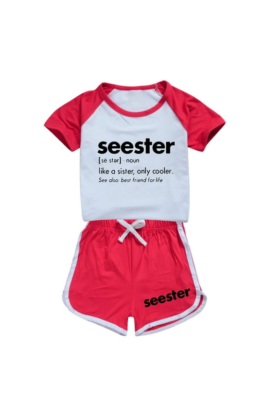 Kids Summer Outfits Letter Short Sleeve T-Shirt Tops and Shorts Girls 2 Piece Outfits Girls Size 7-8 Years Clothes Cute&nbsp;Girl&nbsp;Clothing