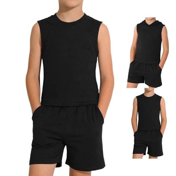 Kids Summer Outfits Sleeveless Tank Top and Shorts Boy Beach Outfit Boys 2 Piece Outfits Size 3-13 Years