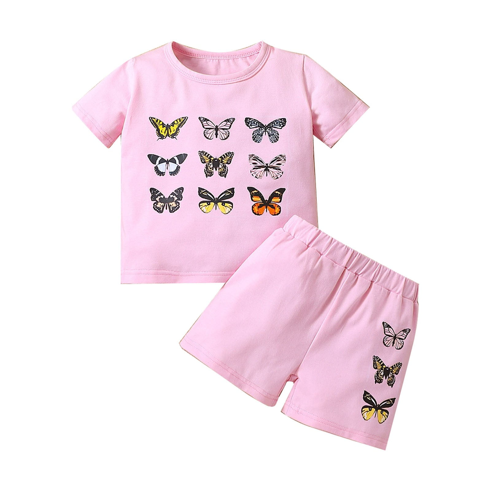 Kids Stylish Summer Outfit Set – Printed T-Shirt with Matching Shorts