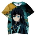 thumbnail image 1 of Kids Summer Street Fashion T-Shirt - Anime Demon Slayer 3D Printed Short Sleeve Sweatshirt for Boys & Girls, 1 of 2