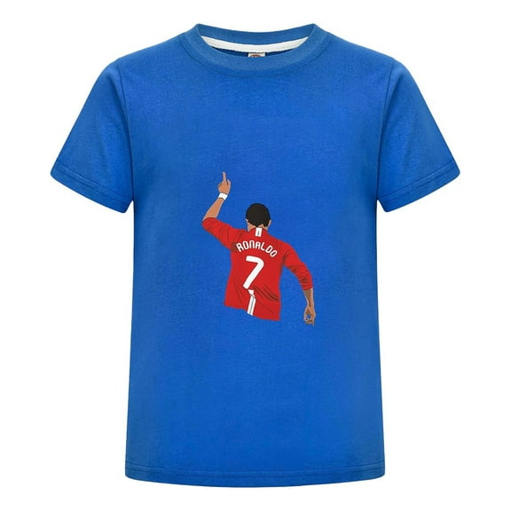Kids Summer Tee | Cristiano Ronaldo CR7 Football Shirt | Youth Fan Gift | Boys Girls Soccer Top