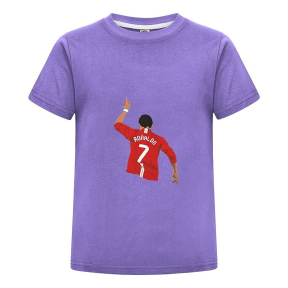 Kids Summer Tee | Cristiano Ronaldo CR7 Football Shirt | Youth Fan Gift | Boys Girls Soccer Top