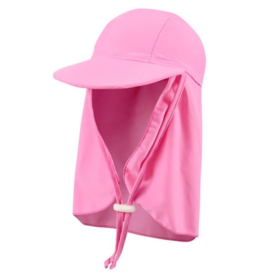 Kids Summer Wide Brim Outdoor Windproof Anti-UV Adjustable Ear Flap Cap Sun Hat
