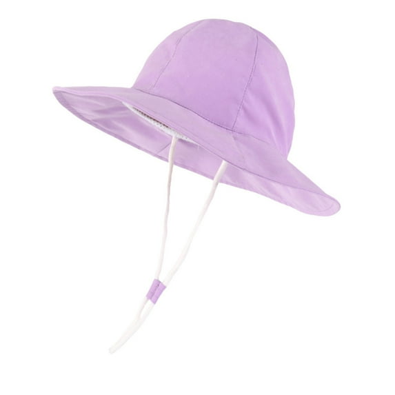 Kids Sun Hat Baby Toddler Girls Summer Solid Sun Hat with Upf 50+ Outdoor Adjustable Beach Hat with Wide Brim Bucket Hat Toddler Girl Sun Hat Purple 6 Months-12 Months