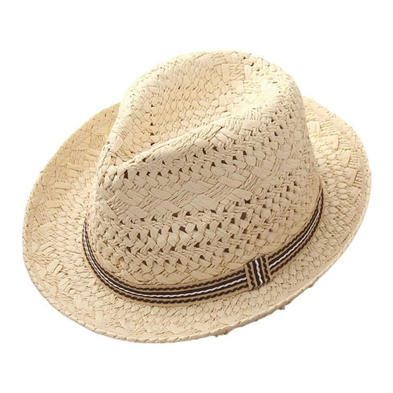 Kids Sun Hat Breathable Straw Summer Beach for Boys Girls Age 3-10 with Wide Brim Lightweight Comfortable