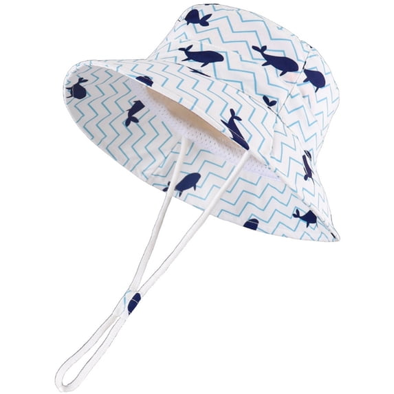 Kids Sun Hat Floral Cartoon Sun Hat With Upf 50+ Outdoor Adjustable Beach Hat Kids Beach Hat Dark Blue 2 Years-4 Years