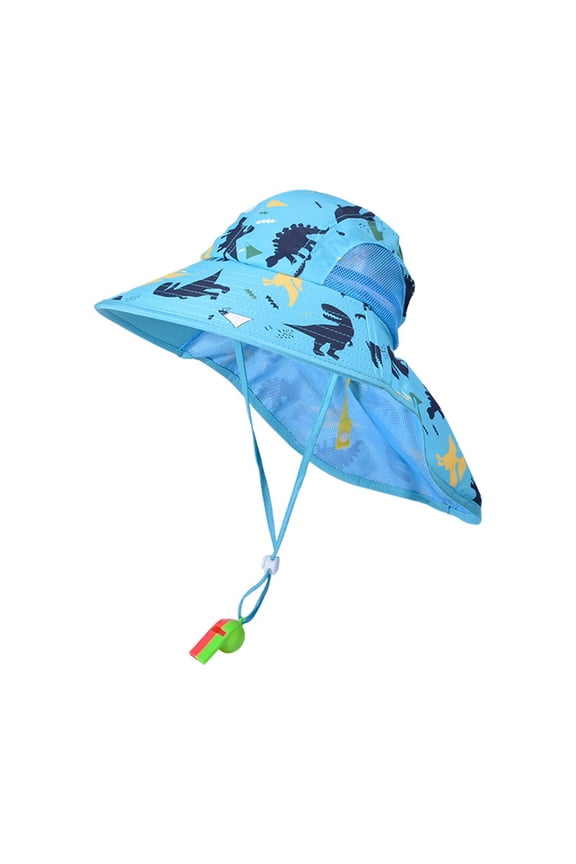Kids Sun Hat Kids Boysand Girls Adjustable Sun Hat with Neck Flap Outdoor Beach Playground Lightweight Breathable Bucket Hat Toddler Boy Sun Hat Sky Blue 2 Years-10 Years
