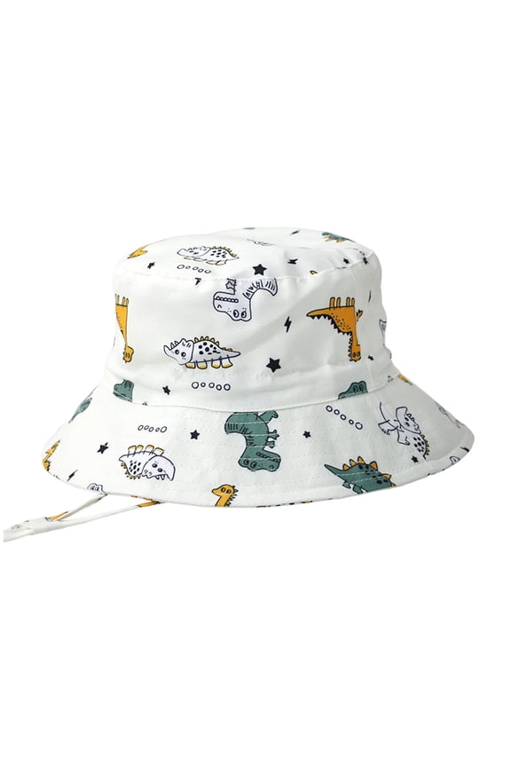 Kids Sun Hat Toddler Kids Summer Bucket Hat Cartoon Dinosaur Print Wide Brim Sun Hat Soft Breathable Outdoor Beach Hat Fisherman Style Girls Sun Hat WH2 3 Months-6 Months