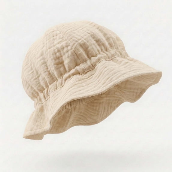 Kids Sun Hat UPF 50+ Khaki Kids Girls Cotton Bucket Hat Kids Wide Brim,Size Free Size