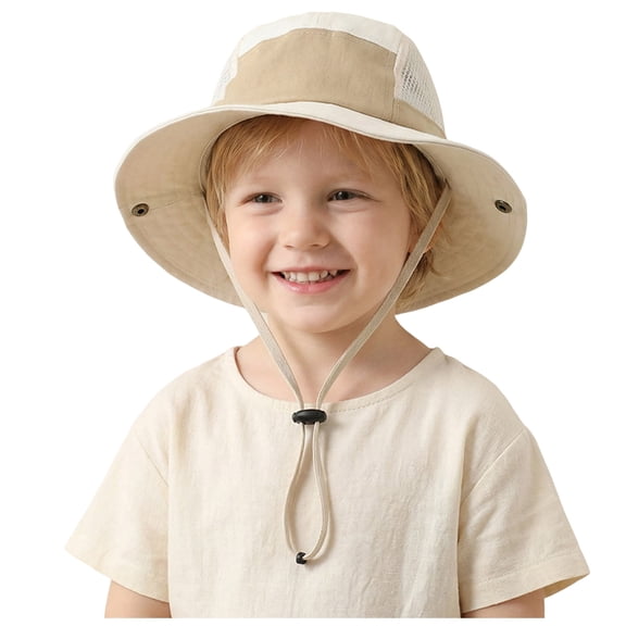 Kids Sun Hat UPF 50 Sun Protective Bucket Hat for Boys Girls Wide Brim Summer Beach Fishing Safari Adjustable Hat Outdoor Sun Hat Kids Fishing Hat Mesh Breathable Sun Hat Beach Hat