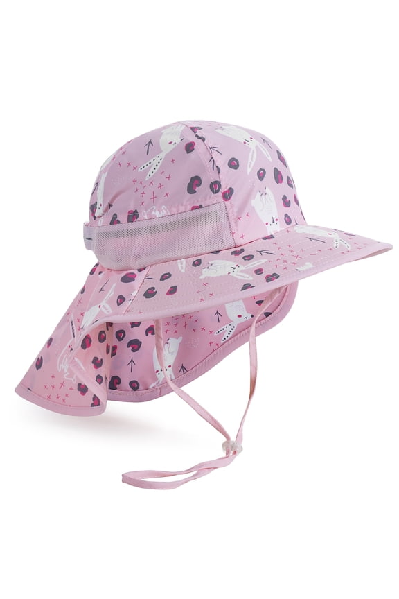 Kids Sun Hat,UPF 50+ Toddlers Boy Girl Wide Brim Beach Hats with Breathable Mesh and Adjustable Chin Strap for 2-10 Years Old