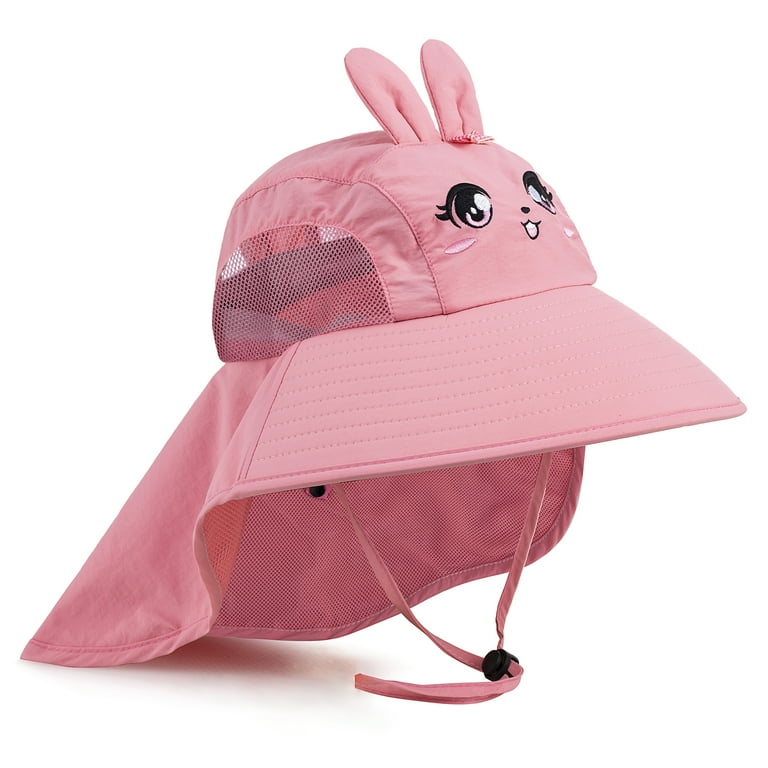 HEEHIPOO Kids Nylon UPF 50 Sun Hat for Toddlers Boy and Girl 2 10 Years Old Pink