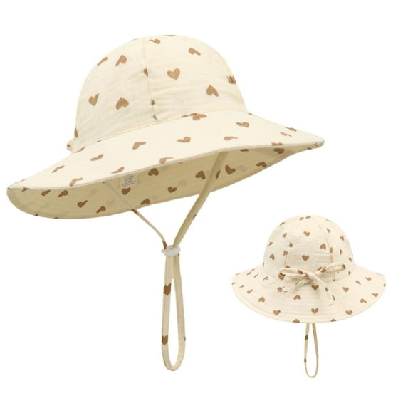 Kids Sun Hats Adjustable Toddler Bucket Hat Lightweight Breathable Beach Bucket Hat with Wide Brim Toddler Girl Sun Hat BG2 1 Years-3 Years