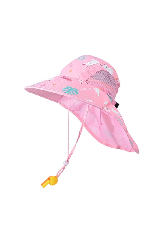Kids Sun Hats Kids Boysand Girls Adjustable Sun Hat with Neck Flap Outdoor Beach Playground Lightweight Breathable Bucket Hat Baby Girl Sun Hat Watermelon Red 2 Years-10 Years