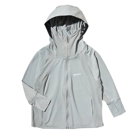 Kids Sun Protection Cooling Hoodie Girls Boys Lightweight Zipper Jacket Long Sleeve Breathable Quick Dry Raglan Shirts 9 Y