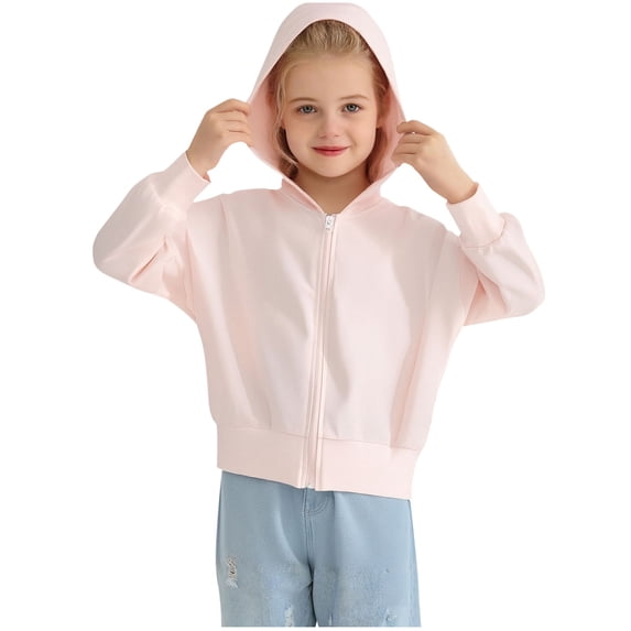 Kids Sun Protection Hoodie Shirts UPF 50+ Full Zip Up Long Sleeve Shirt Sun T-Shirt for Boys Girls 4-13 Years