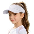 thumbnail image 1 of Kids Sun Visor Hat Breathable Outdoor Sports Cap Adjustable Headband Boys Girls Foldable,White,One Size, 1 of 9