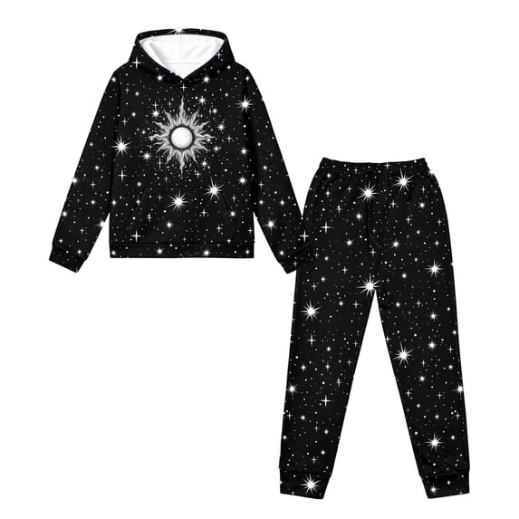 Starryskye Kids Sun and Starry Sky Print Sweatshirt Pants Set Casual 2 Piece for ...