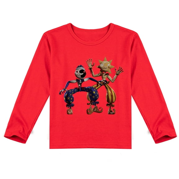Kids Sundrop and Moondrop Cotton Long Sleeve T-shirt: Trendy Print for Spring & Autumn Fashion
