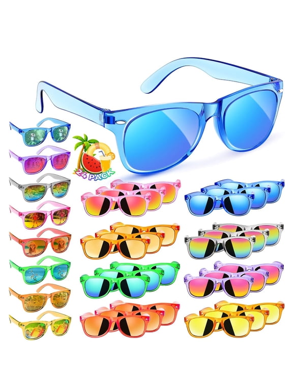 Kids Sunglasses Bulk Party Favors 24Packs Boys Girls Sunglasses for Kids Age 3-8, Neon Sunglass with UV400 Protection, Kid Birthday Party Supplies