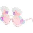 thumbnail image 1 of Kids Sunglasses for Girls, Mermaid Shells Round Flower UV Protection Sunglasses for Outdoor Beach Holiday Cute Eyewear Party Accessories, Age 3-12 Years, 1 of 7