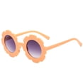 thumbnail image 1 of Kids Sunglasses UV Protection, Round Flower Style Frame with Bow Accent PC Material Lightweight Children Eyewear for Outdoor Play Travel Beach Orange, 1 of 2