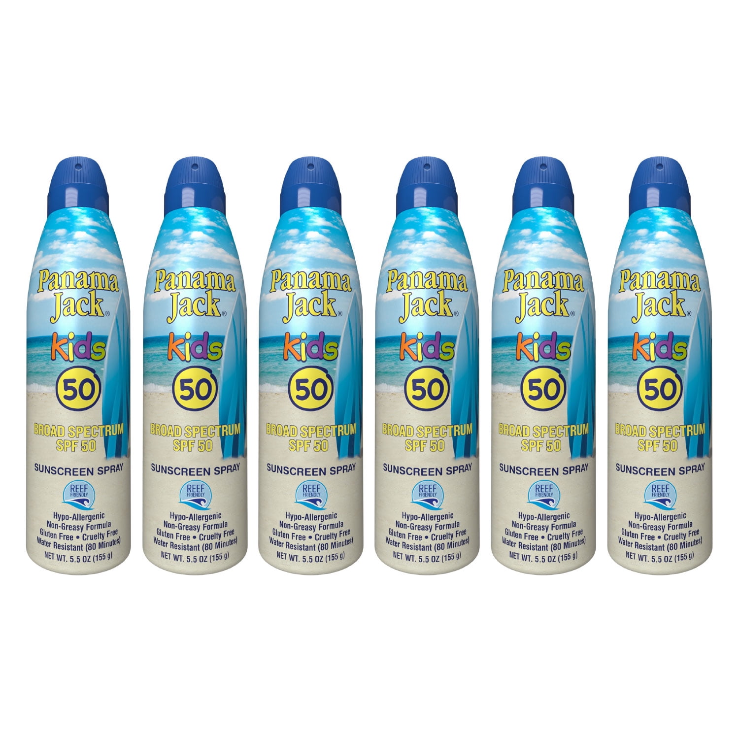 Kids Sunscreen Spray - SPF 50, Broad Spectrum UVA/UVB Protection, Hypo-Allergenic, Reef-Friendly, PABA, Paraben, Gluten & Cruelty Free, Water Resistant (80 Minutes), 5.5 OZ