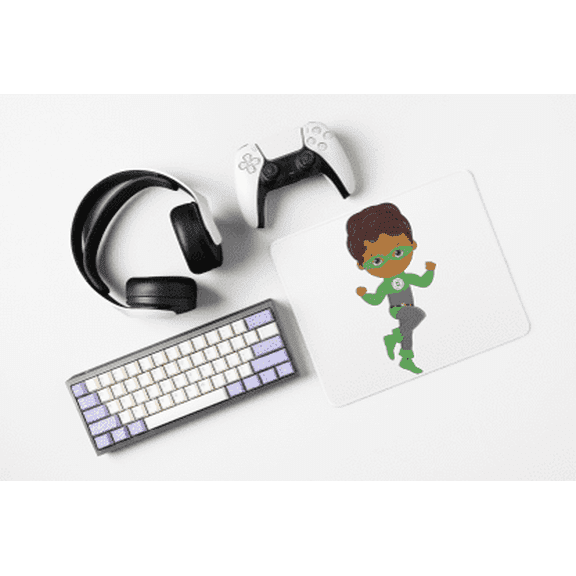 Kids Super Hero Super Boy Green Mouse Pad