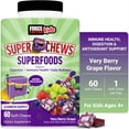 thumbnail image 1 of Force Factor Kids Superfood Super Chews, Kids Immune, Digestion & Antioxidant Support with Vitamins C & D, Very Berry Grape, 60 Soft Chews, 1 of 11