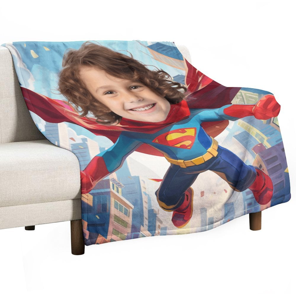 Kids Superhero Blanket Custom Blanket for Boys Personalized Super Hero Blanket with Photo and Name Walmart