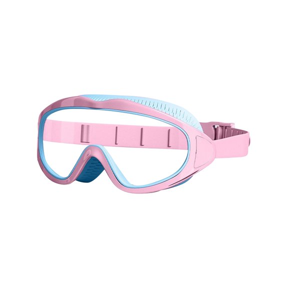 Kids Surfing Dynamic Pink Blue Swim Goggles - Waterproof Anti-Fog with Comfortable Fit - For Boys Girls Age 2-16 Years Old