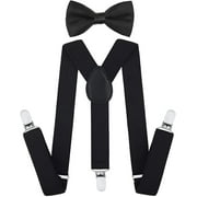 MIGHTLINK Kids Suspenders Bowtie Sets Adjustable Suspender with Bow Tie for Boys and Girls