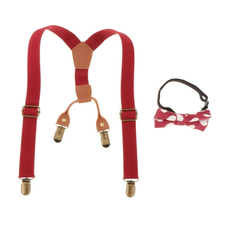RED AND CREAM STRIPED ELASTIC SUSPENDERS, BABY AND CHILD RED AND CREAM STRIPED ELASTIC SUSPENDERS, BABY AND CHILD